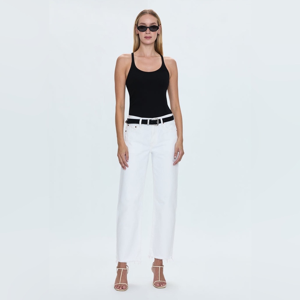 Pistola High Rise Skinny White Ankle Crop Jeans